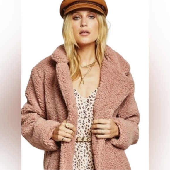 Forever Audrey Jackets & Blazers - Women's Pink Teddy Coat
